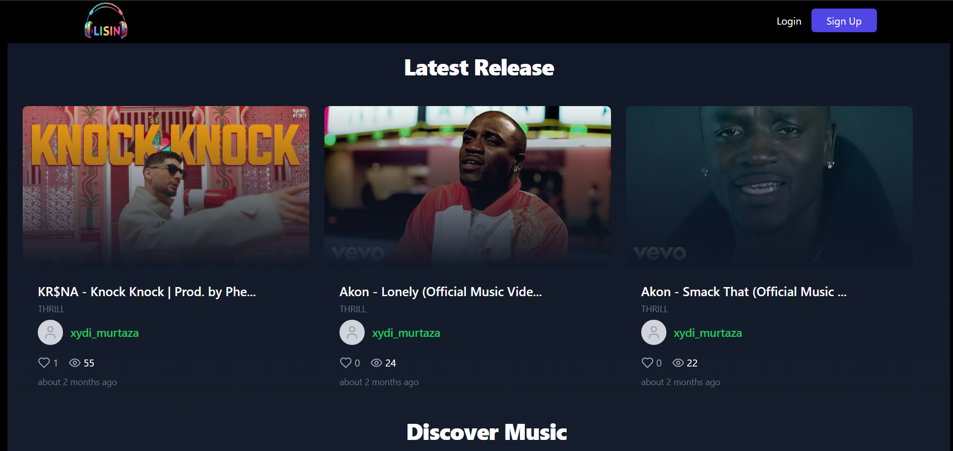 LISIN Social Media App for Songs